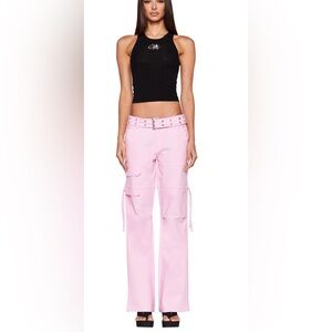 I Am Gia|Naima Cargo pants,Baby Pink with Belt buckles,y2k low waist•••Bratz